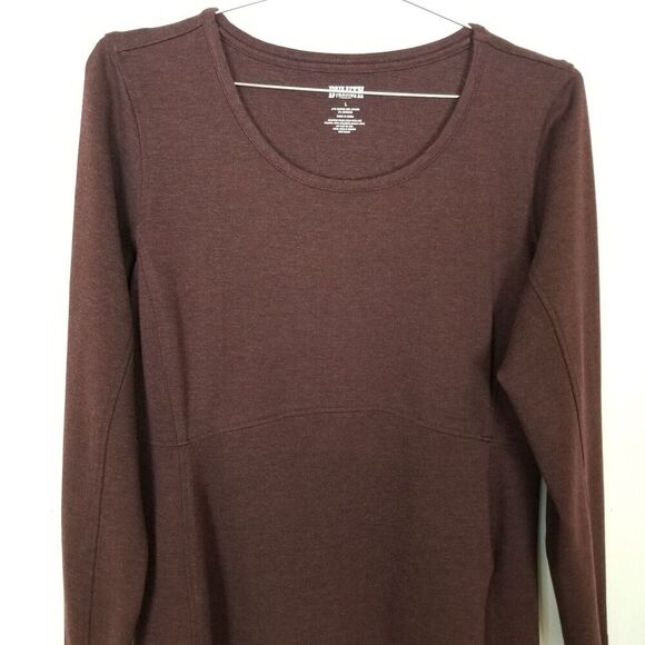 Duluth Trading Co. Women's Wearwithall Ponte Knit Long Sleeve Dress Sz L Maroon - Picture 2 of 7